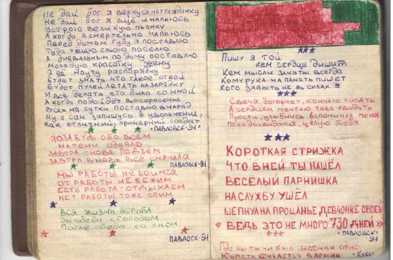 в/ч 86622 и в/ч 54234-В, 1991-1993, Захаров Владимир, армейский блокнот