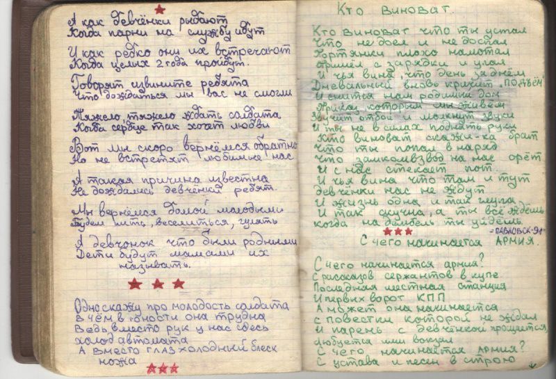 в/ч 86622 и в/ч 54234-В, 1991-1993, Захаров Владимир, армейский блокнот